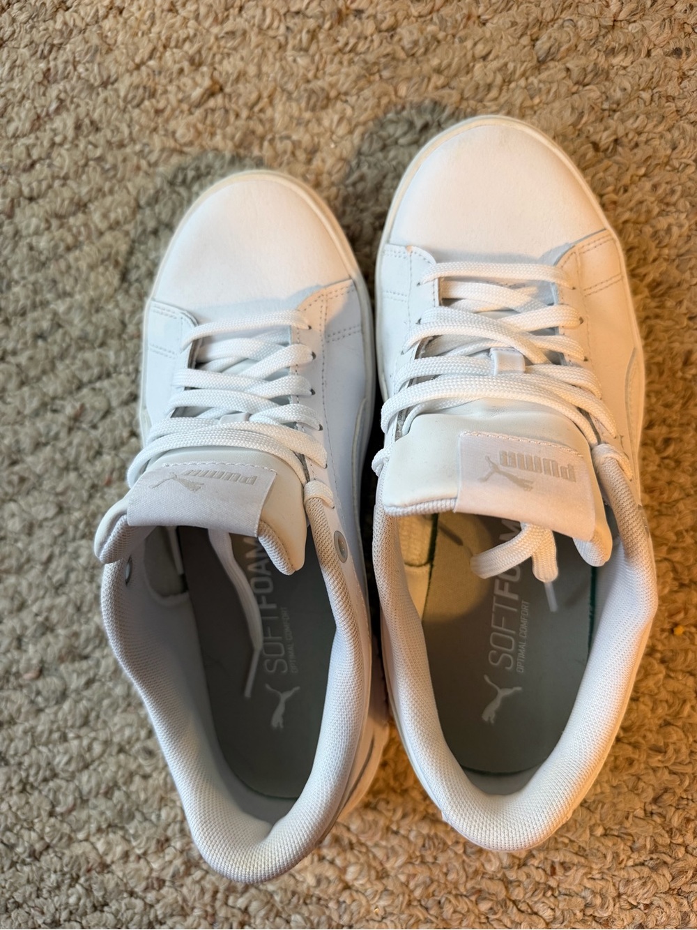 Puma White Women's Low-Top Lace-Up Sneakers